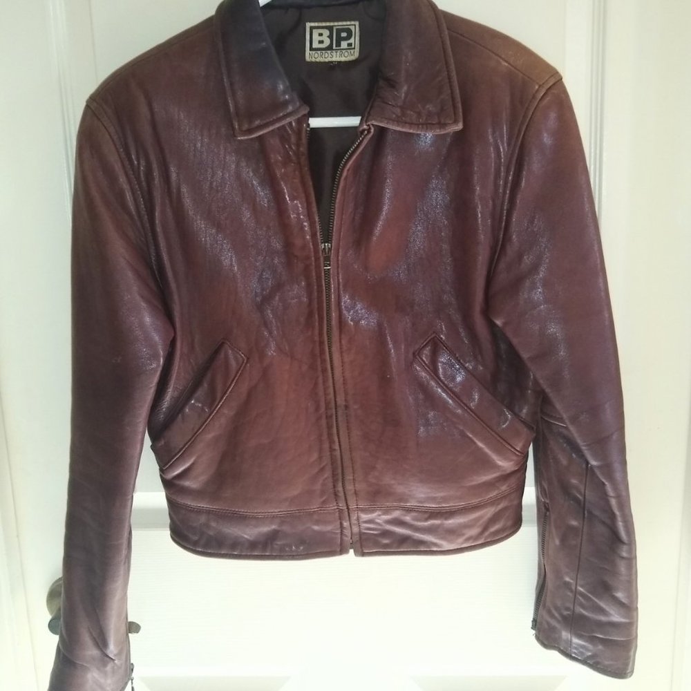 Women's Leather Bomber Jacket